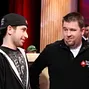 Jonathan Duhamel and Chris Moneymaker in a pre-match chat.