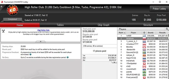 Lobby de poker da PokerStars