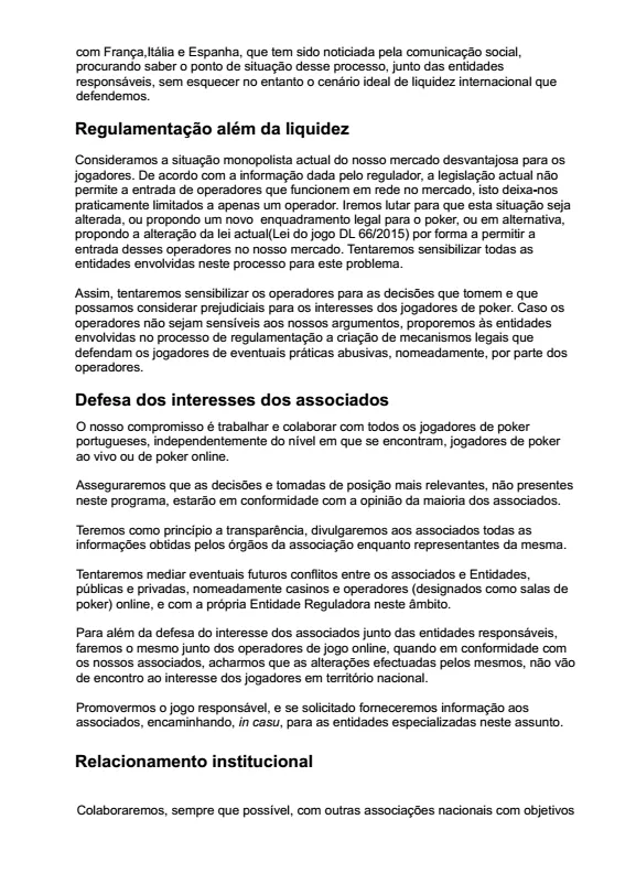 Associação Nacional de Jogadores de Poker com Apenas 1 Lista nas Eleições 102