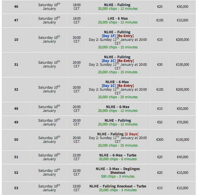 Winamax Series 11 & Bónus Reload: 4 a 15 de Janeiro na Winamax Poker 107