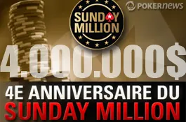 PokerStars Sunday Million : prizepool record de $4 millions dimanche 21 février à 22H30 (CET).