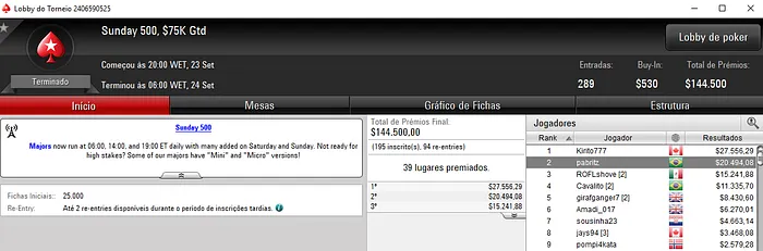 pabritz, VdZzZ e 22ehnutzz Brilham na Reta de Domingo do PokerStars 101