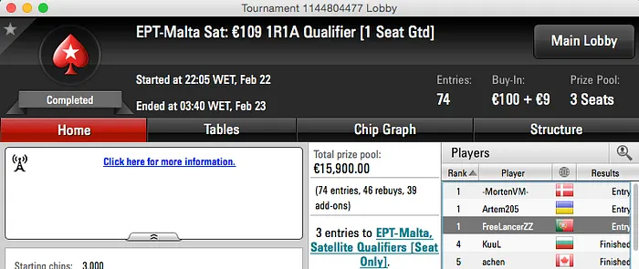 Michel Dattani a Caminho do EPT Malta 101