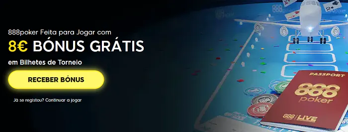 Bónus de poker grátis sem depósito na 888poker Portugal
