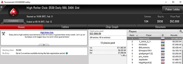 Lobby de poker da PokerStars