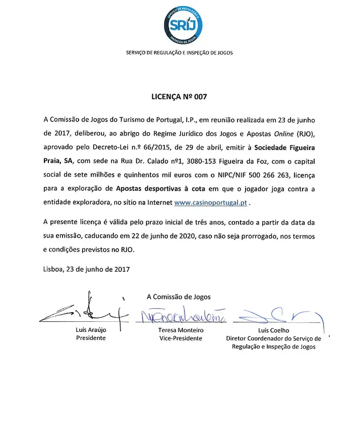 Casino Portugal com Sétima Licença de Jogo 101