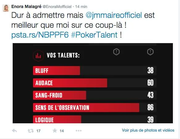 Quand Enora Malagré touche 1500€ de PokerStars pour un Tweet 102