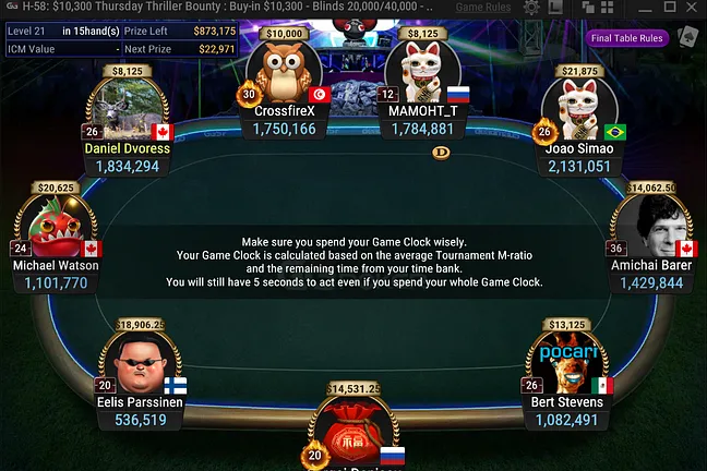 Final Table Stacks