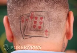 The latest in poker fads:  Head tats.
