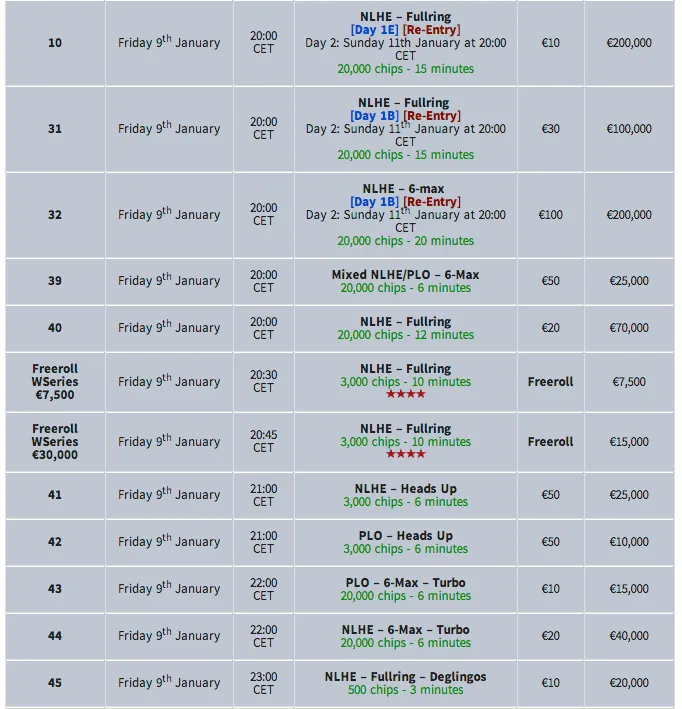 Winamax Series 11 & Bónus Reload: 4 a 15 de Janeiro na Winamax Poker 106