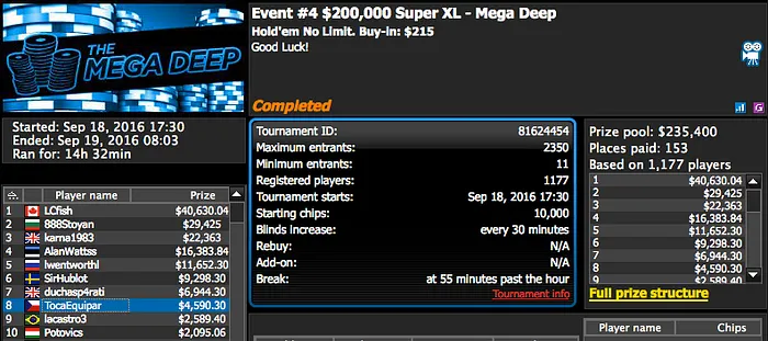 Naza 5º no Sunday Grand (k), Quintas Vence HR Winamax (€15k) & Mais 102