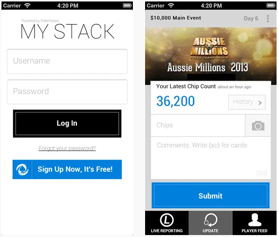 Os presentamos "My Stack", nuestra app gratuita para el seguimiento de torneos 101