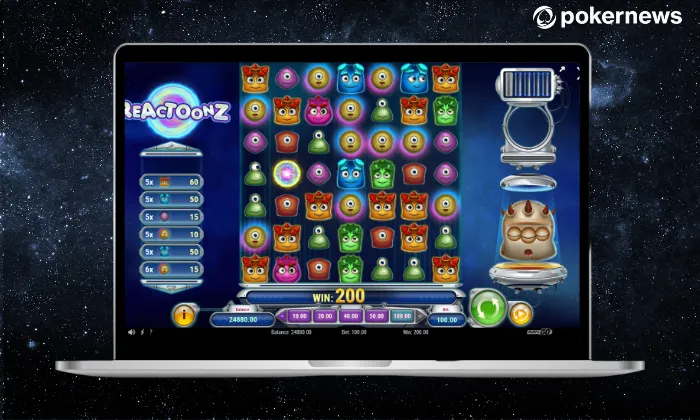 Reactoonz is set in space with alien reels.