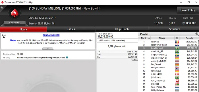 Lobby de poker do PokerStars