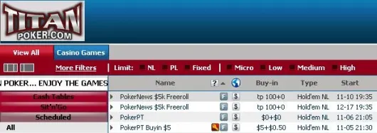 ,000 Cash Freeroll Series na Titan Poker 101