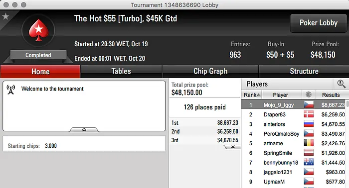 Mojo_9_Iggy Vence Hot , Turiacus Vence XTASE da Winamax & Mais 101