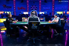 Daniel Negreanu and Paul Volpe, heads-up in last year's $10K 2-7 NL Single Draw Championship