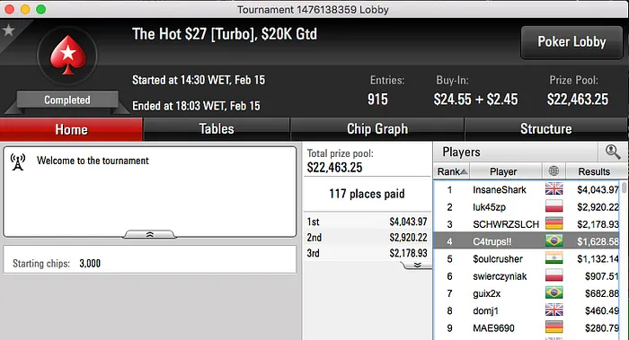 #LEXUS#88888, IbAAr1 e Lg#born2win Forraram no PokerStars & Mais 106