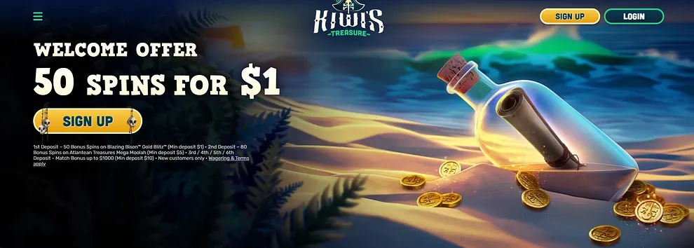 Kiwi's Treasure free spins offer