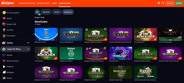 Blackjack dinheiro real Betano Casino Portugal