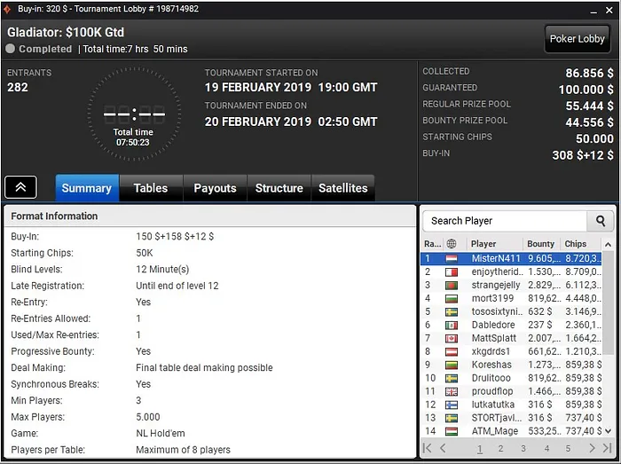 Lobby de poker da partypoker