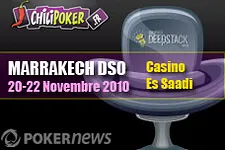 Casino Es Saadi de Marrakech : tournoi de poker live DeepStack Open à 550€ du 20 au 22 novembre 2010.