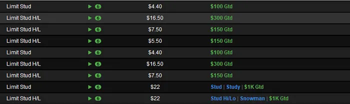 7-Card Stud Poker Tournaments at PokerStars