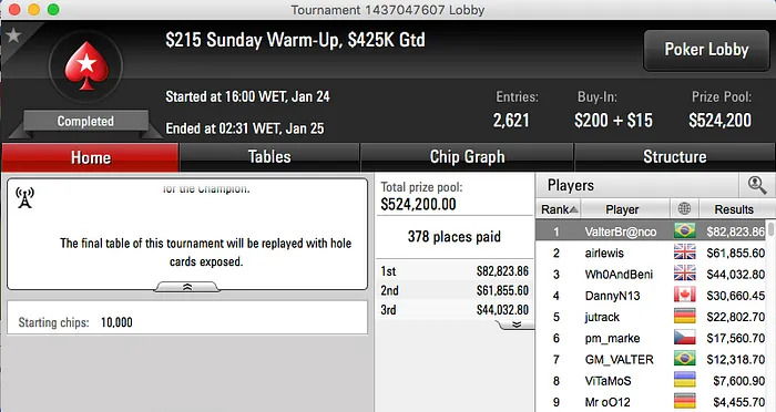 ValterBr@nco Crava Sunday Warm-Up (k), lmn_7 Crava o Sunday Rebuy (k) & Mais 101