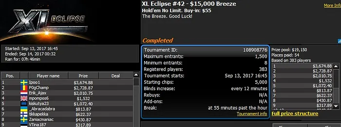 888poker XL Eclipse Day 4: 'RendOss' Wins the ,000 8-Max 101