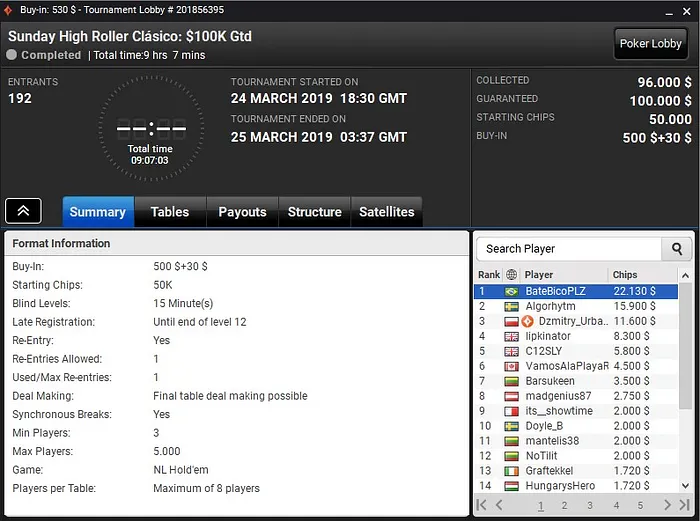 Lobby de poker do partypoker