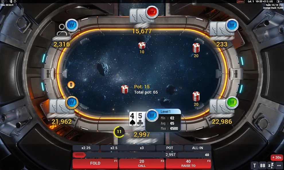 Space KO on Winamax screenshot
