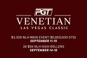 PokerGO Tour (PGT) Venetian Classic to Feature $1M Guaranteed Main Event