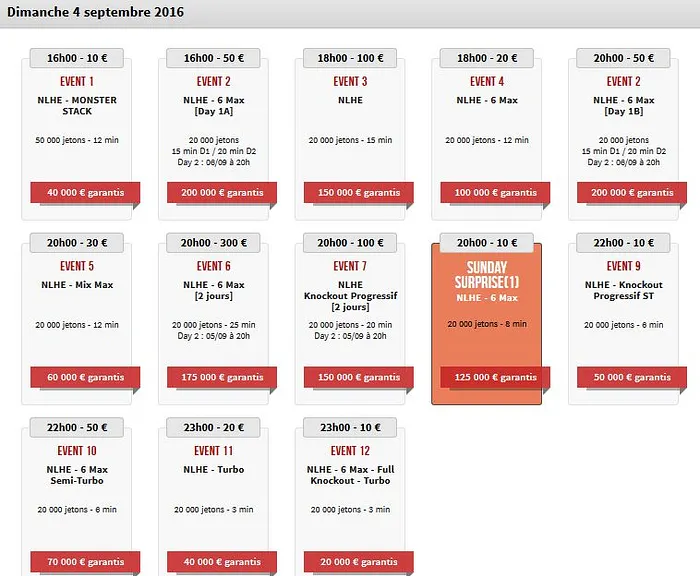 Winamax Series XVI : Le calendrier complet du 4 au 14 septembre 101