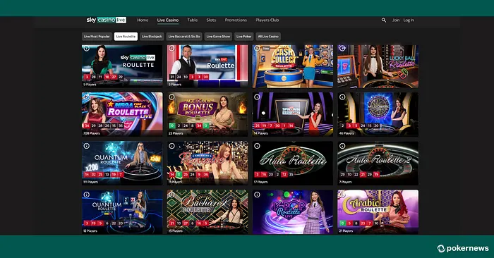 Live Roulette at Sky Casino
