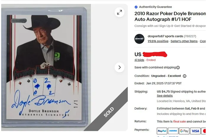 Doyle Brunson Poker Card