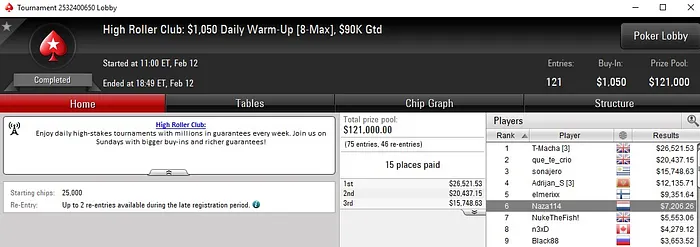 Lobby de poker da PokerStars