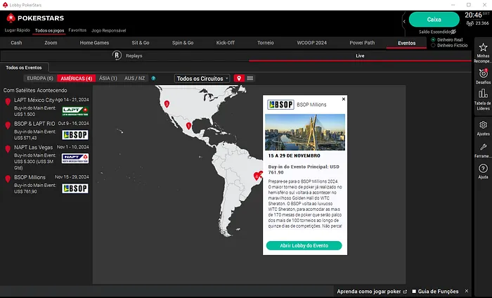 Satélites do BSOP Millions no PokerStars