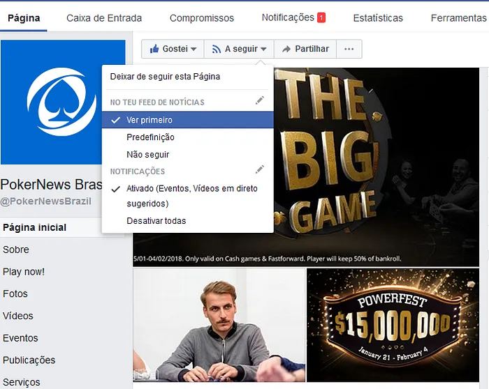 Continue Vendo as Notícias do PokerNews no Seu Feed do Facebook 101