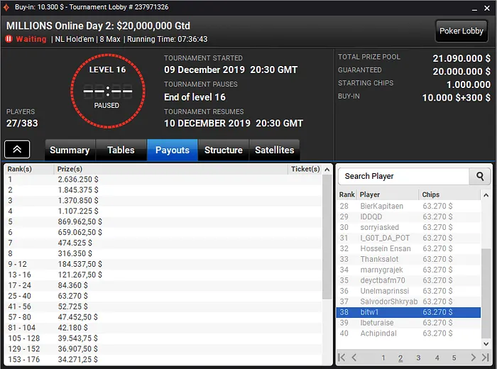 partypoker MILLIONS Online