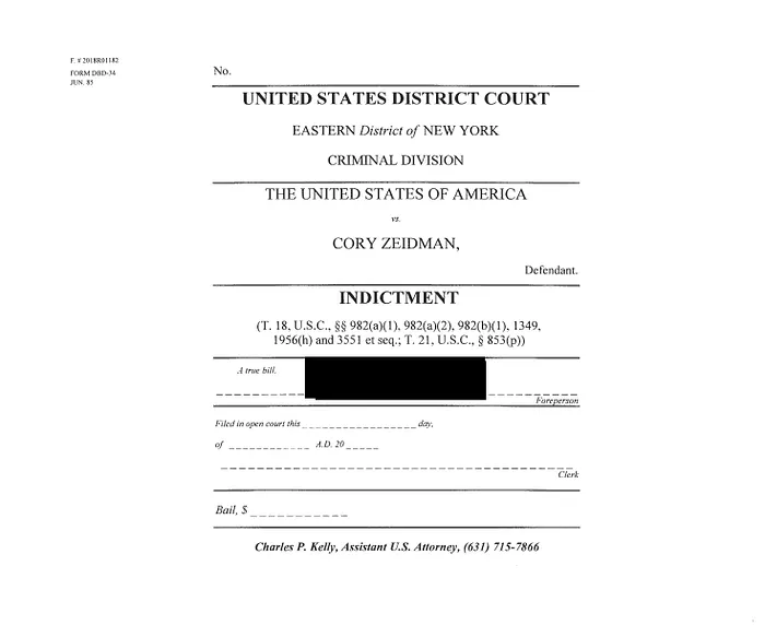 Cory Zeidman Indictment