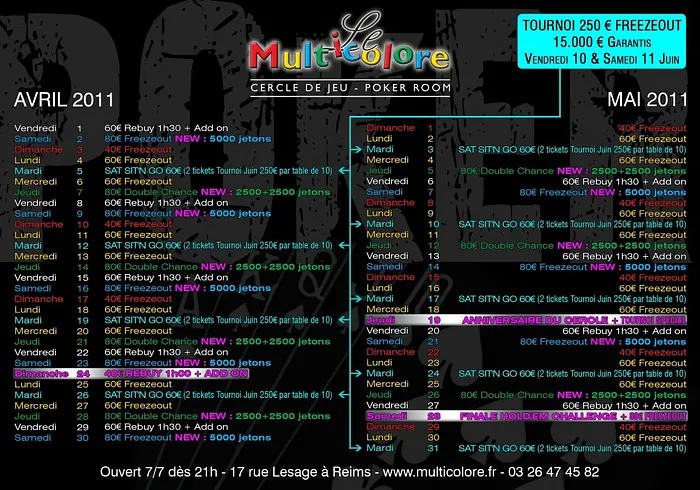 Cercle Multicolore à Reims : Le programme Poker (avril-mai 2011) 101