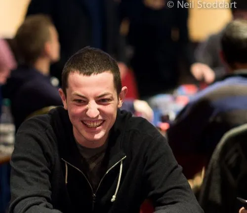 Tom Dwan snuck in a few laughs in his half-hour of play today