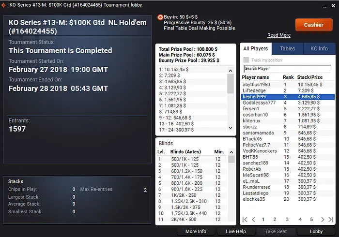 dioguinhoxx Crava Evento 12 Medium da KO Series do partypoker & Mais 103