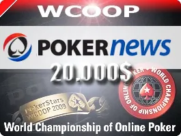 PokerStars Freeroll PokerNews: 20.030$ de tickets gratuits WCOOP 0001