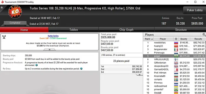 Lobby de poker da PokerStars