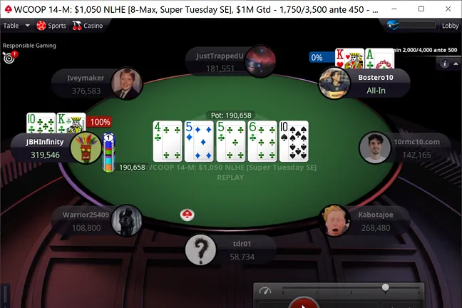 "JBHInfinity" Takes Stack with Dominated King