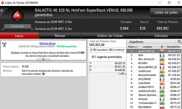 Lobby de poker da PokerStars