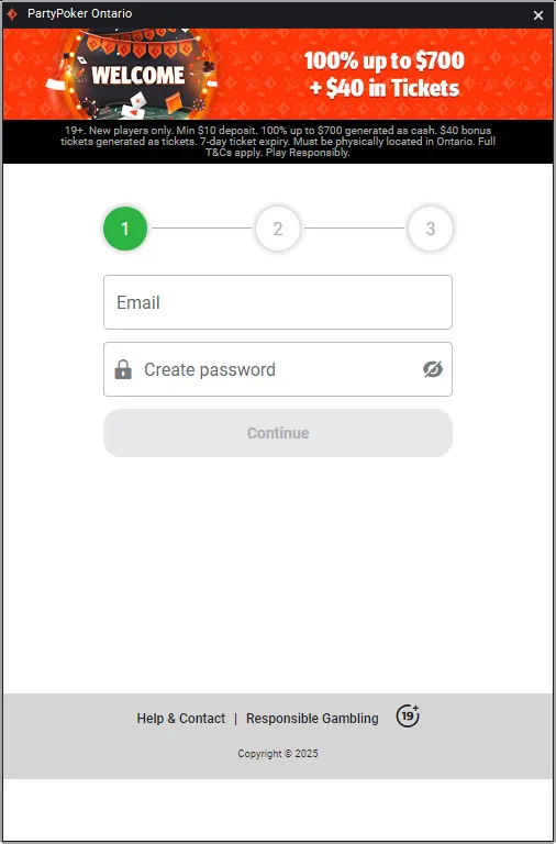 PartyPoker registration