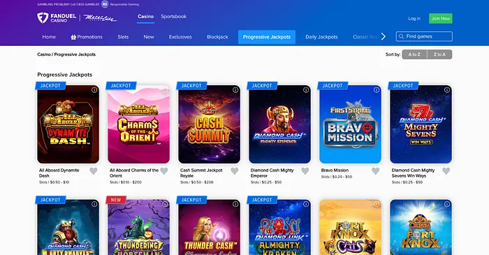 FanDuel Casino Progressive Jackpots