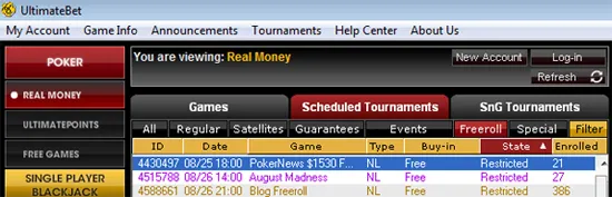 Hoje K em Dinheiro Mais Entrada no 0K GTD Para Agarrar na UltimateBet! 101